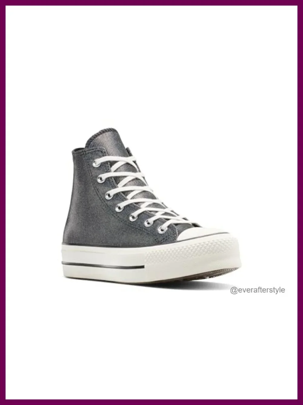 Women's High Top Sneakers with Platform Sole - Sparkle Finish